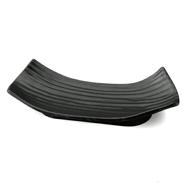 28.4ｃｍ ひねり両上り帯筋目鉢 黒マット 3個セット（75005780）8-341-7多用鉢メラミン樹脂両上り3枚入 多用鉢 両上り