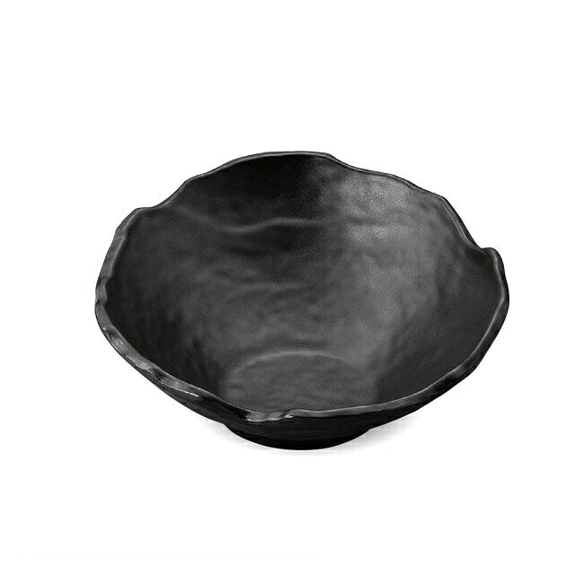 27.5cm 手びねり斜ちぎり丸鉢 黒マット 3個セット(75006310)8-343-6ビュッフェ盛鉢メラミン樹脂丸鉢3枚入 ビュッフェ盛鉢 丸鉢|ANNON キッチン・業務用食器