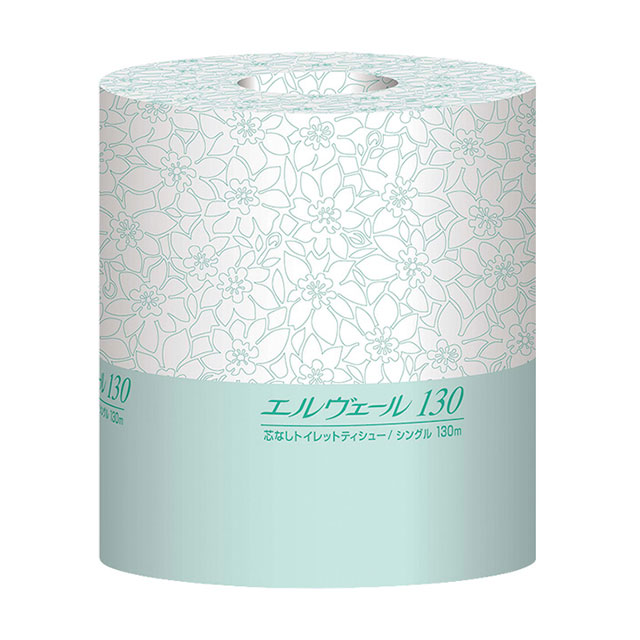 エルヴェールトイレットティッシュ シングル芯無170m個包装 48入（427127）07-0669-1001トイレットペーパー トイレットティシュー 芯無