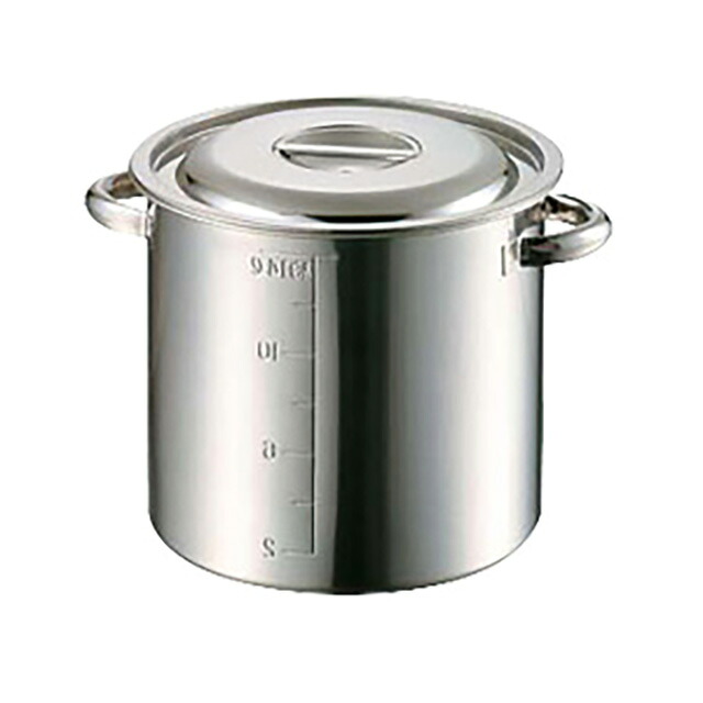 AG 18-8 目盛付寸胴鍋 45cm 71.0L(015156)07-0072-0607ガス火専用 半寸胴 半寸胴鍋 ステンレス 寸胴鍋