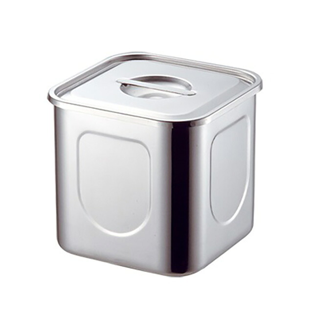 KO 18-8 角キッチンポット 13cm 2.0L（016006）07-0105-0206保存容器 保存缶 ポット タッパー ストック容器