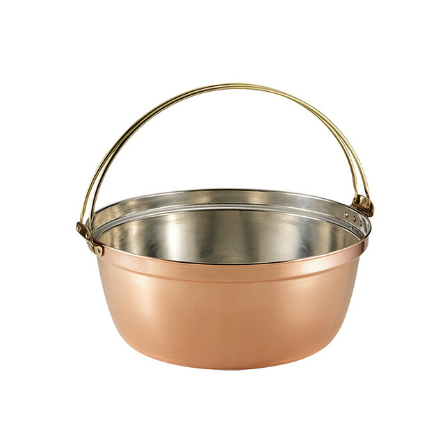 SW 銅料理鍋 ツル付 36cm 14.6L（017063）07-0084-0503銅円付鍋 両手鍋鍋 調理用鍋 両手鍋 銅鍋 銅製