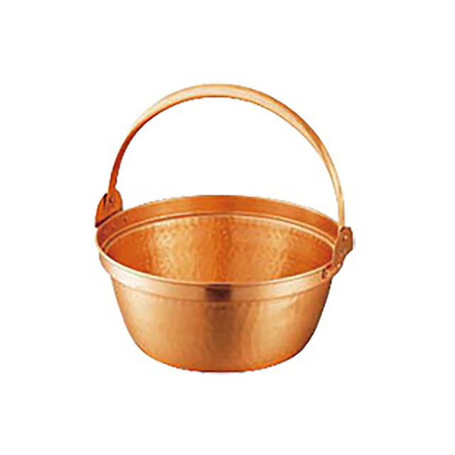 銅山菜鍋 ツル付 27cm 3.8L（017069）07-0084-0401料理鍋 調理用鍋 両手鍋 銅鍋 段付鍋 燕三条