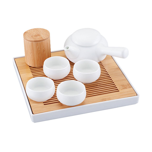 カジュアル中国茶器セット マットホワイト（468217）07-0322-0301茶器セット 茶盤セット 茶盤 茶壺 茶缶 茶杯｜ANNON キッチン・業務用食器