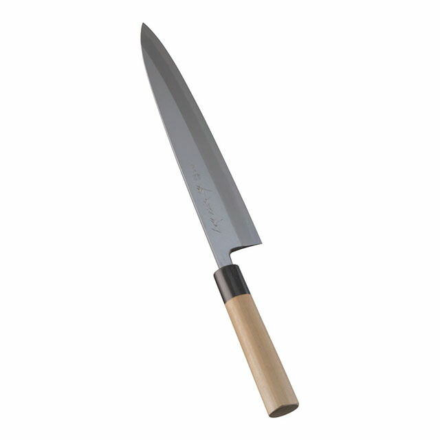 堺菊守　御料理包丁 堺 菊守 青一鋼 三徳包丁 和包丁 165mm 緑合板柄 – 清助刃物 Japan