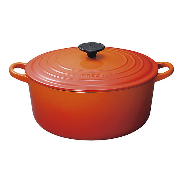 ル・クルーゼ ココット・ロンド 2501 28cm オレンジ（AKK4301）1-0085-0119両手鍋 LE CREUSET キャセロール 電磁調理器 IH