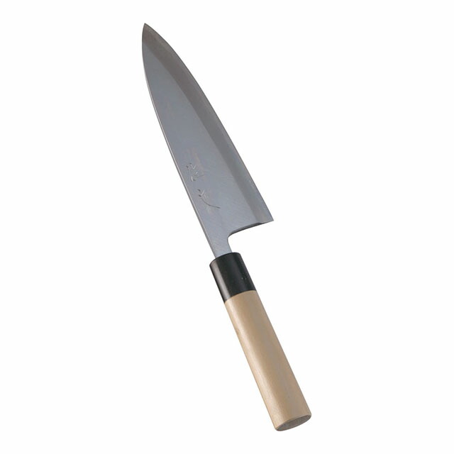 SA 佐文 出刃 木製サヤ付 19.5cm（ASB13019）1-0298-0404魚用包丁 魚をおろす包丁 和庖丁 和包丁