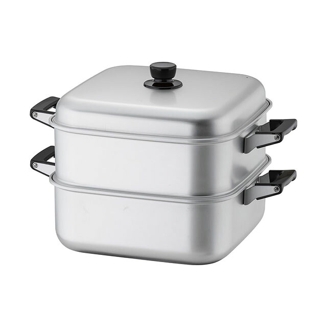 アルマイト角型蒸器 33cm 一重（AMS71331）1-0411-0907