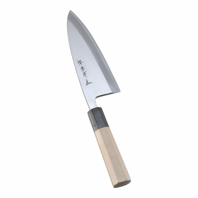 楽天市場】堺菊守 日本鋼 口金付洋出刃 18cm N-518（602062）07-0252