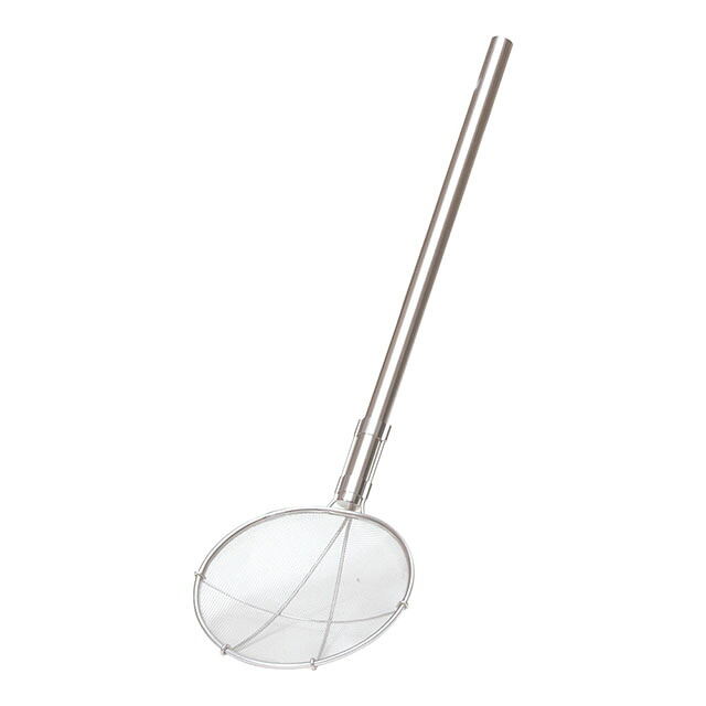 TS パイプ柄給食用すくい網 丸型 24cm 細目 柄長60cm（ASK308）1-0201-0303