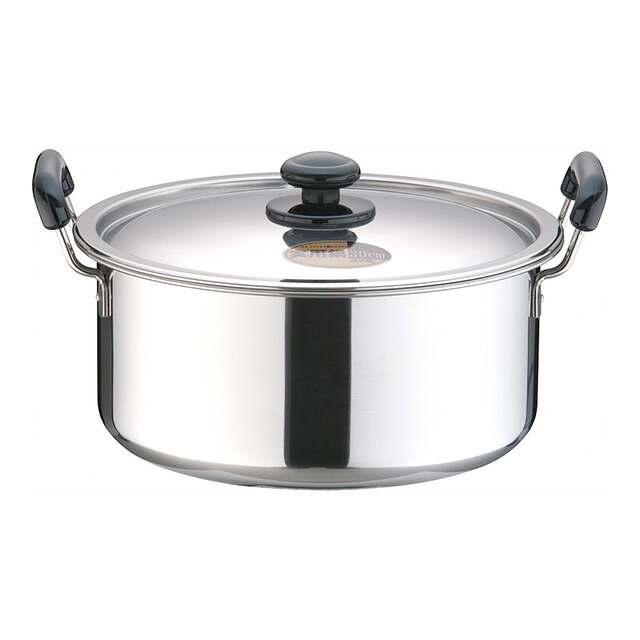 SA ステンレス プラ柄 厚板実用鍋 30cm（AZT0730）1-0038-0306両手鍋 IH 業務用鍋 厨房 調理 鍋 調理器具｜ANNON キッチン・業務用食器