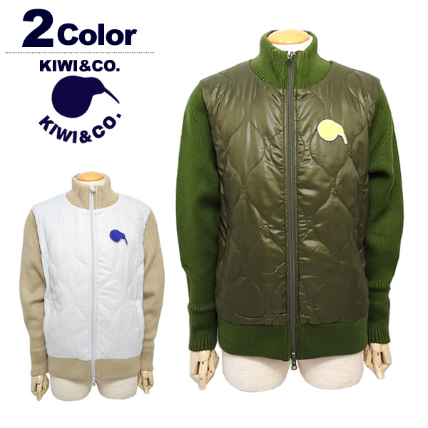 【50%OFF】キウィアンドコー メンズ ブルゾン ゴルフ フルジップ キルト ニット 中綿 保温 KIWI&CO. KIWI-1BL03M223 22a セール SALE|PALM SPRINGS