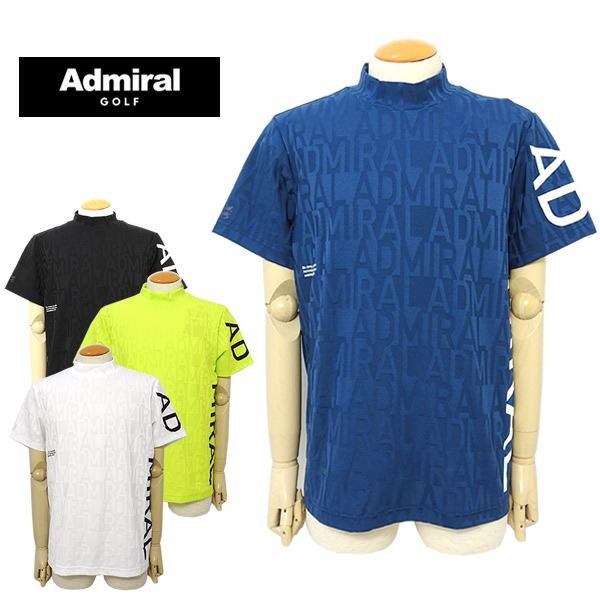 【30%OFF】アドミラルゴルフ メンズ カットソー モックネック 半袖 ジャガード ストレッチ プリント AdmiralGOLF ADMA429 2024春夏 セール SALE