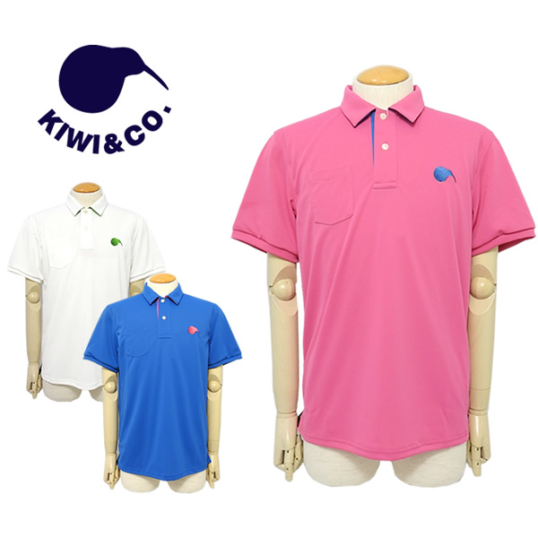 【30%OFF】キウィアンドコー メンズ ポロシャツ ゴルフ 半袖 ストレッチ バイカラー KIWI&CO. KIWI5SP01M241 2024春夏 セール SALE