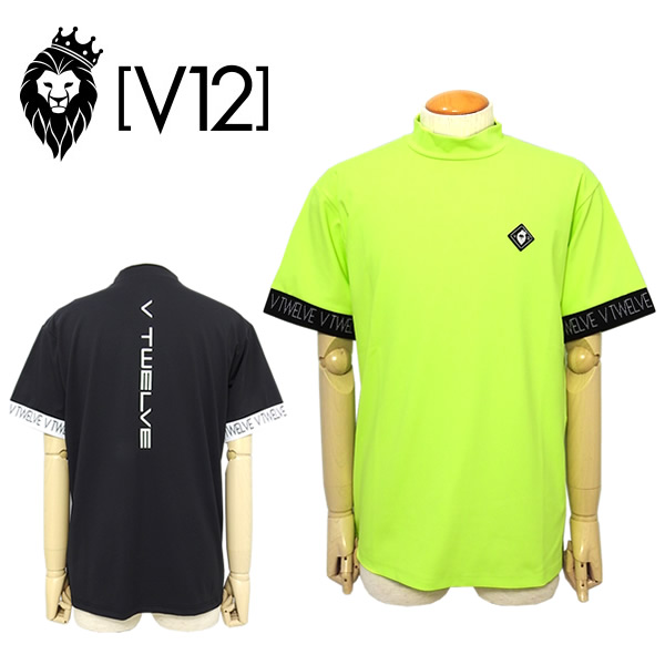 人気アイテム【ヴィトゥエルヴ】半袖/Tシャツ/総柄/モックネック/ライムグリーン 楽天市場】V12 ヴィトゥエルブ ゴルフ 半袖モックネックシャツ