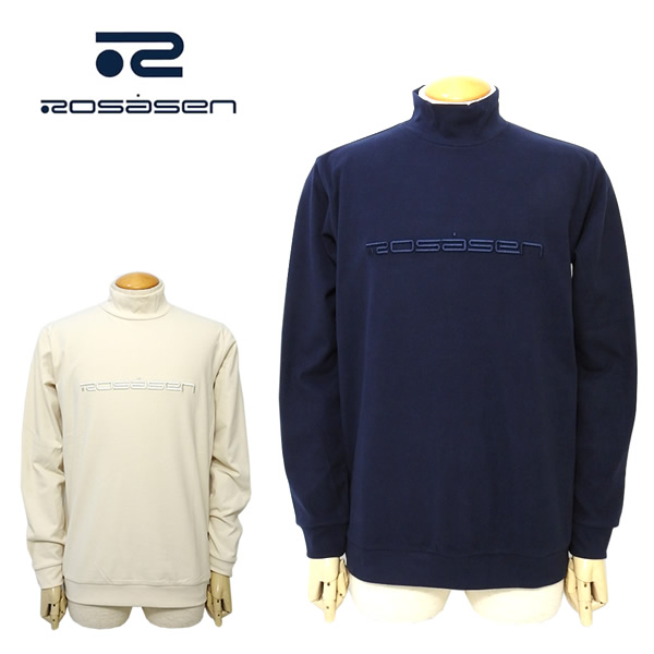 【30%OFF】ロサーセン ゴルフウェア カットソー メンズ モックネック 長袖 マイクロフリース 保温性 トレッチ ロゴ刺繍 ROSASEN 044-22011 24a セール SALE