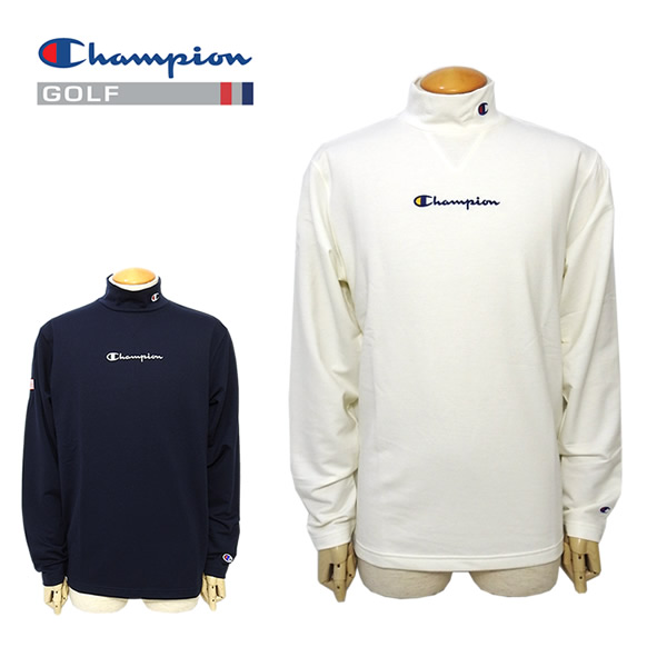 【30%OFF】チャンピオンゴルフ カットソー メンズ モックネック 長袖 ストレッチ UVカット 保温 Champion C3-AG406 24a セール SALE