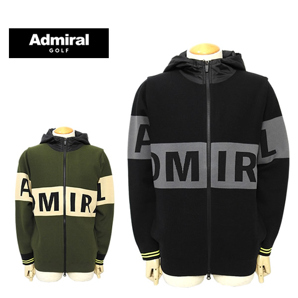 【30%OFF】アドミラルゴルフ メンズ 編み物上衣 フルジップ 保温性 蓄熱保温 防風性 裏地付き添い人 ロゴタイプ AdmiralGOLF ADMA491 24a 大売り出し SALE