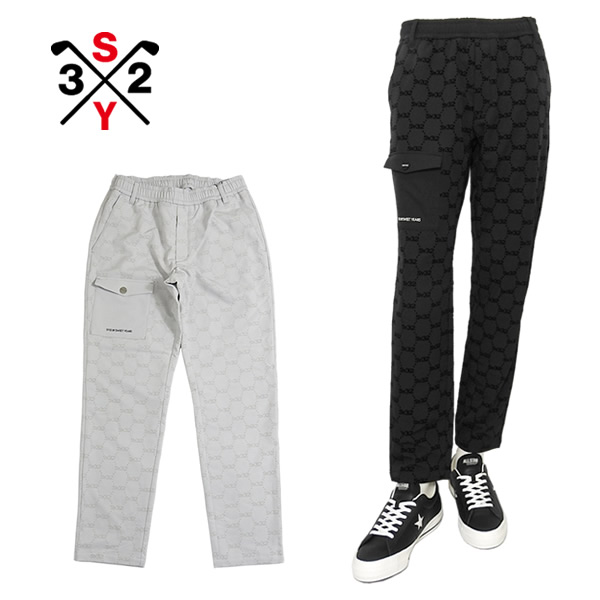 【30%OFF】SY32 ゴルフ パンツ メンズ フロッキープリントストレッチロングパンツ テーパード ロゴ総柄 防風 SY32BYSWEETYEARS SYG-25A1-40 25a セール SALE|PALM SPRINGS