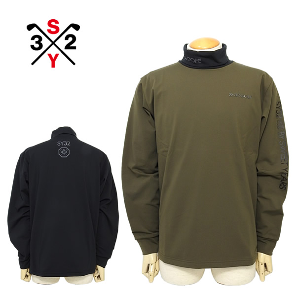 【30%OFF】SY32 ゴルフ カットソー ハイネック モックネック メンズ 長袖 保温 伸ばすこと ロゴタイプ バイ色つや 起毛 SY32BYSWEETYEARS SYG-25A1-35 25a 大売り出し SALE