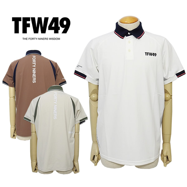 TFW49 ゴルフ メンズ スポーツシャツ 半袖 伸ばすこと ナイロンベアスムース LINE SLEEVE POLO ティーエフダブリューフォーティーナイン T102610024 26s