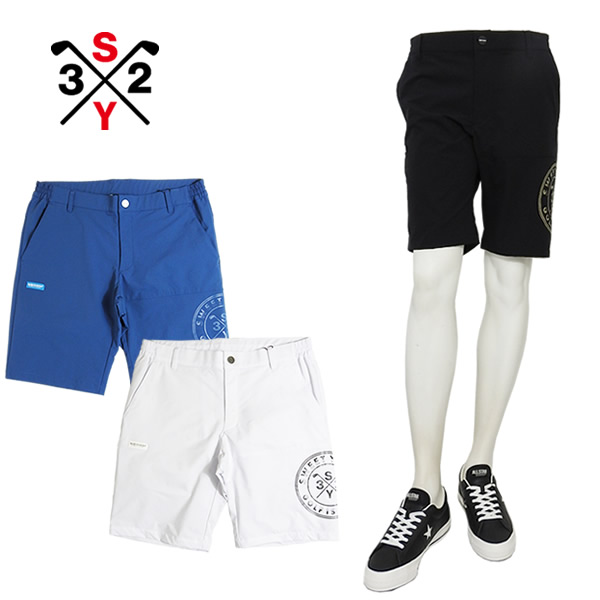 SY32 ゴルフ 遊撃手ズボン下 さる股引き メンズ ダブルはりつけ台 ストレッチウーブン DOUBLE CLOTH SHORTS ベンチレーション SY32BYSWEETYEARS SYG-26S1-23 26s