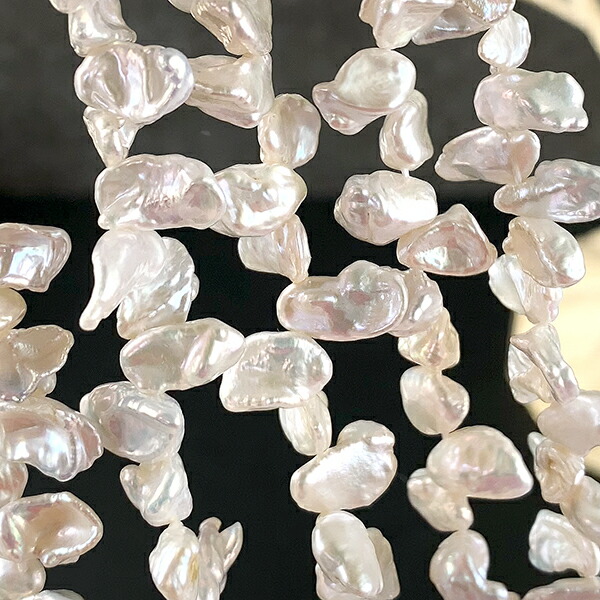 真水パール（芥子 花脣 心付け）大きいさ 約8～9×8～11粍穴径 約0.4～0.5粍