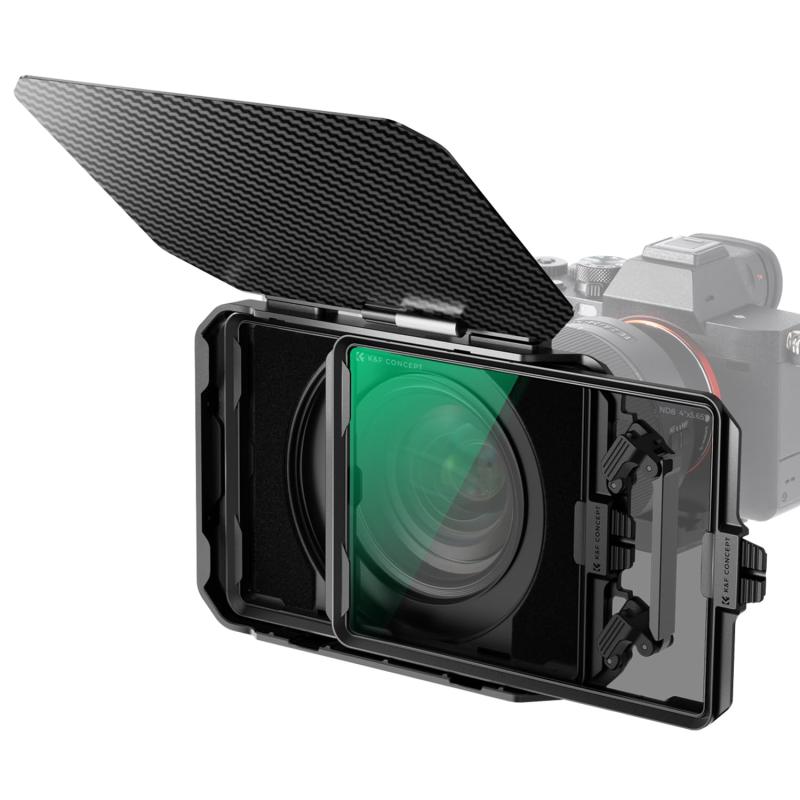 K\u0026amp;F CONCEPT ミニマットボックス ND8 ND水漉し 4x5.65in Mini Matte Box 炭素衣料繊維製 67粍/72粍/77粍/82粍/95粍のアダプタ輪っか付き添い人 2枚の角型水漉し作り付ける能力のある 納める