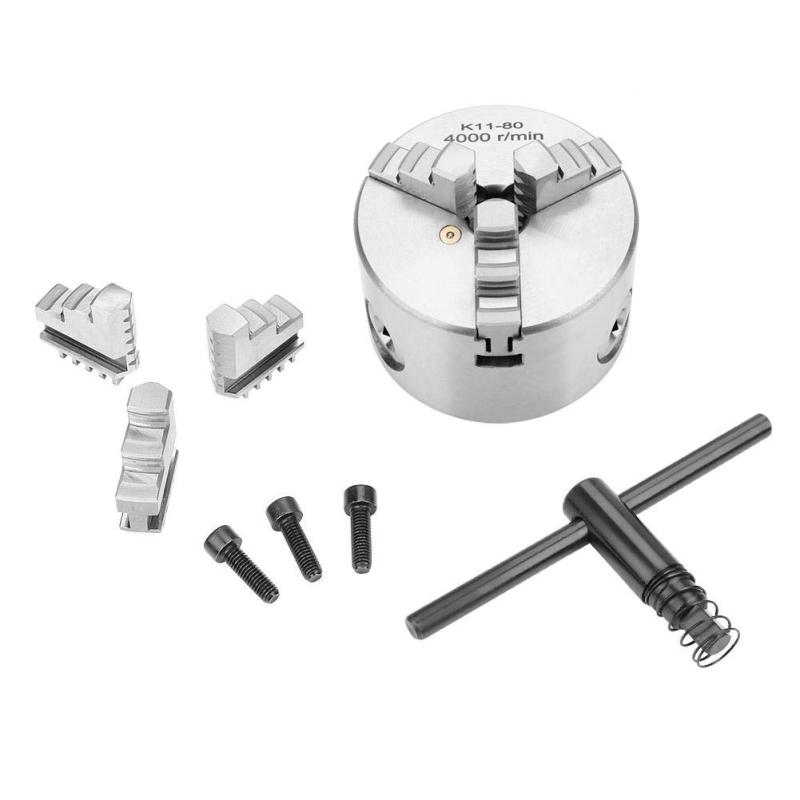 チャックセット、3インチSANOU K11-80 3爪セルフセンタリング旋盤チャック80mm直径0.07mm精密小容量｜コストマーケット