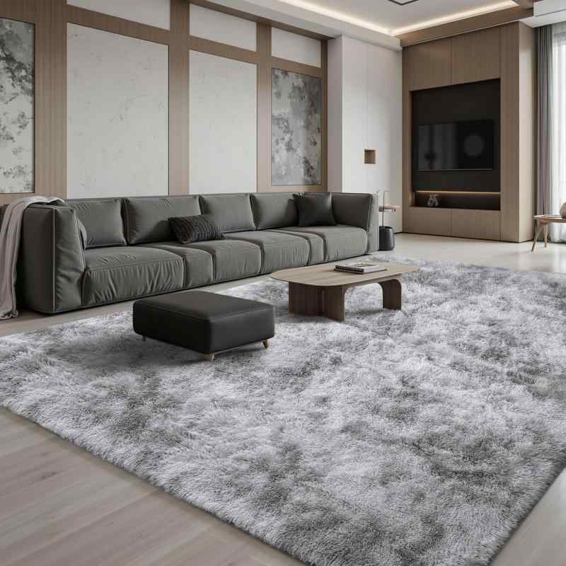 引っ敷き 引っ敷き 240x300珊 全厚約5珊 上滑り打ちきり付 洗える引っ敷き 抗菌 ふわっと手当たり 防音引っ敷き オールシーズ 今めかしいな北欧風シャギーラグ 極厚ウレタン質問用紙10粍 臥し所、リビングル