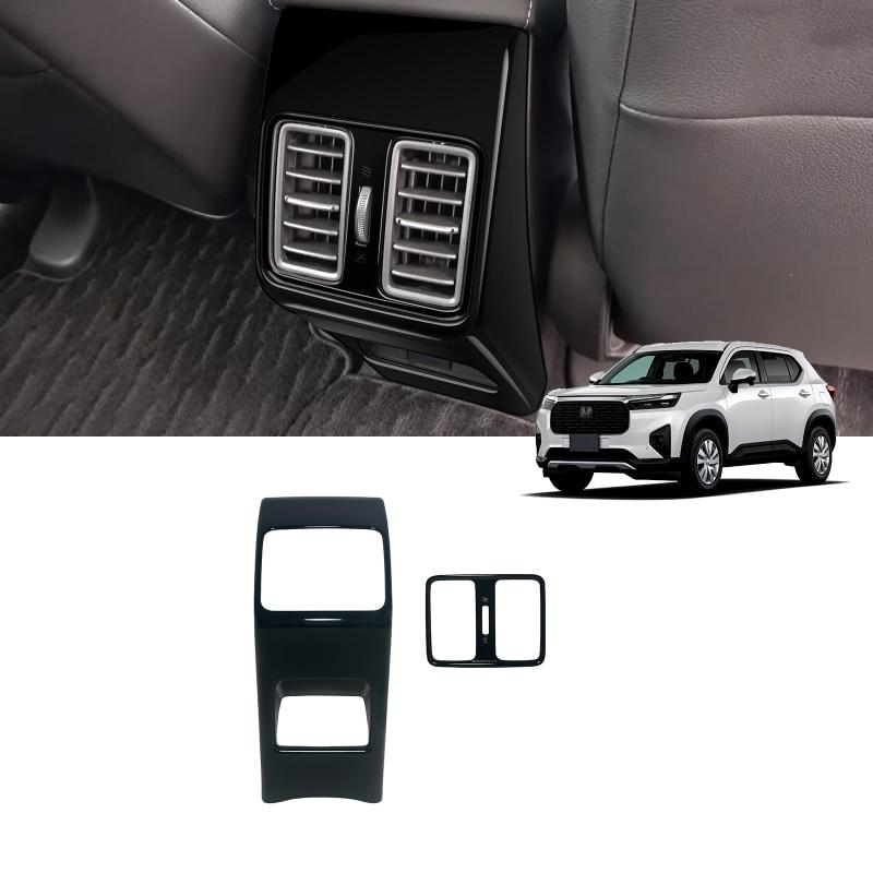 【GIKAKU】For ホンダ 新型WR-V WRV DG5系 X/Z/Z+ アクセサリー 内装パーツ リアエアコンパネル リア吹き出し口トリム インテリアパネル 保護パーツ 傷防止 車種専用設計（ピアノブラック）