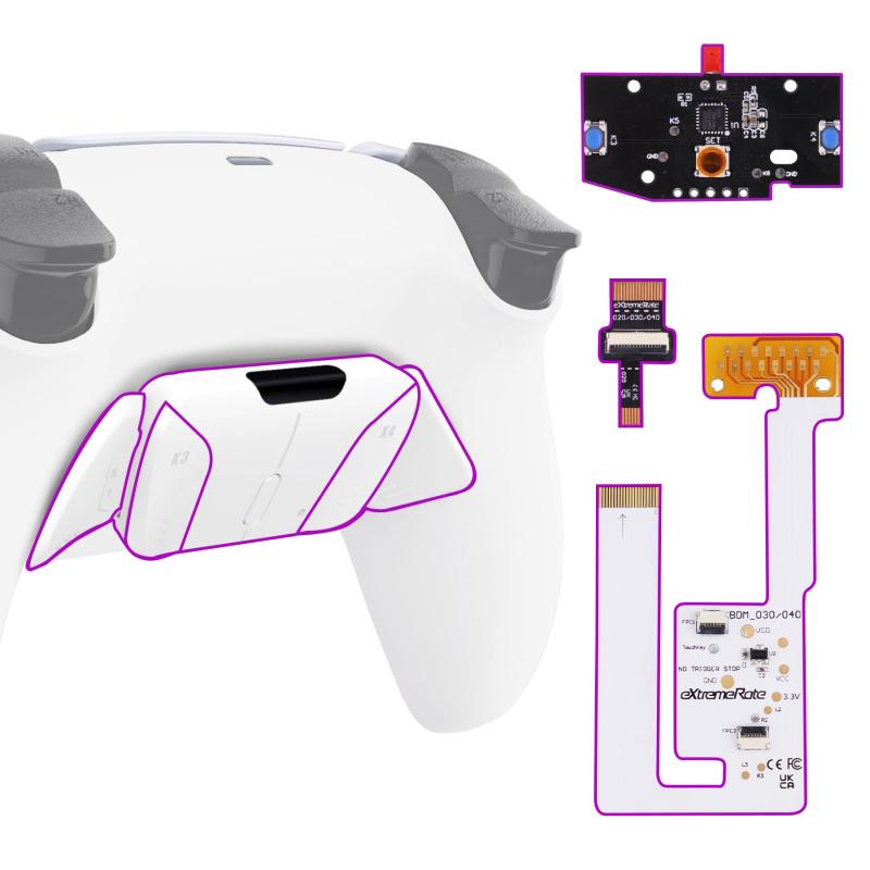 コントローラーではない。eXtremeRate ps5コントローラー（BDM-030&BDM-040&BDM-050）に対応用ピュアカラーABSプラスティック製RISE4 V3背面リマップキット、ps5コントローラー用アップグレードボ