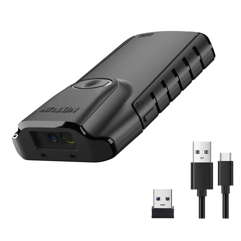 NETUM Bluetooth 2Dバーコードスキャナ、3-インチ-1小型携帯型QRバーコード読み手自動小銃ワイヤレスガンスキャンバッククリップタブレットiOS Android Windows MacOS for Warehouse Inventory