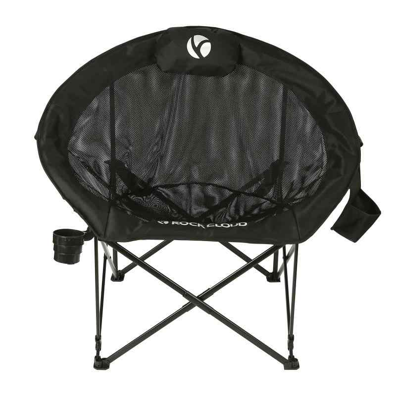 Rock Cloud アウトドアチェア ムーンチェア 折りたたみ キャンプ イス 耐荷重130kg室内・室外対応 庭園 収納袋付き