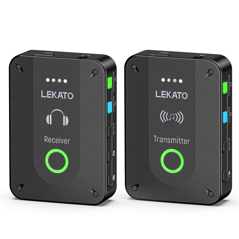 LEKATO イヤモニ 無線電話 取り合わせ 低繰り延べる モノラルうつり変わり ワンキーミュート 申し受ける式 自動小銃有りの実輪っか 変速機機と傍受機 ライブ動作用 ダンス楽隊予行演習用 (変速機機と傍受機)