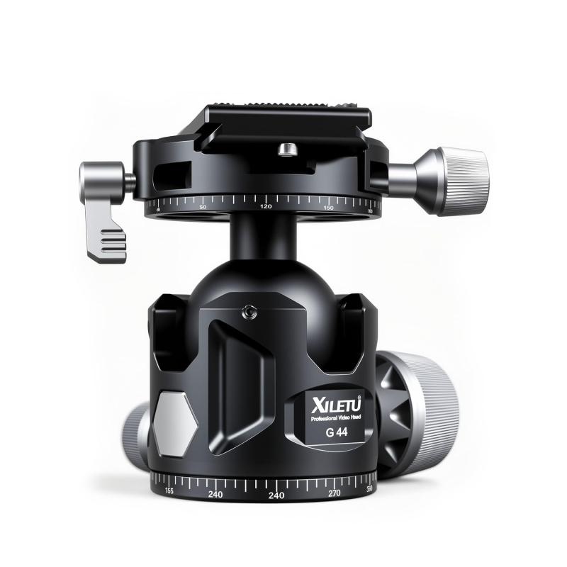 XILETU 44mm 低重心ボール雲台 アルミ製 耐荷重 25kg 1/4 クイックリリースプレート 一眼ビデオ三脚一脚対応｜コストマーケット