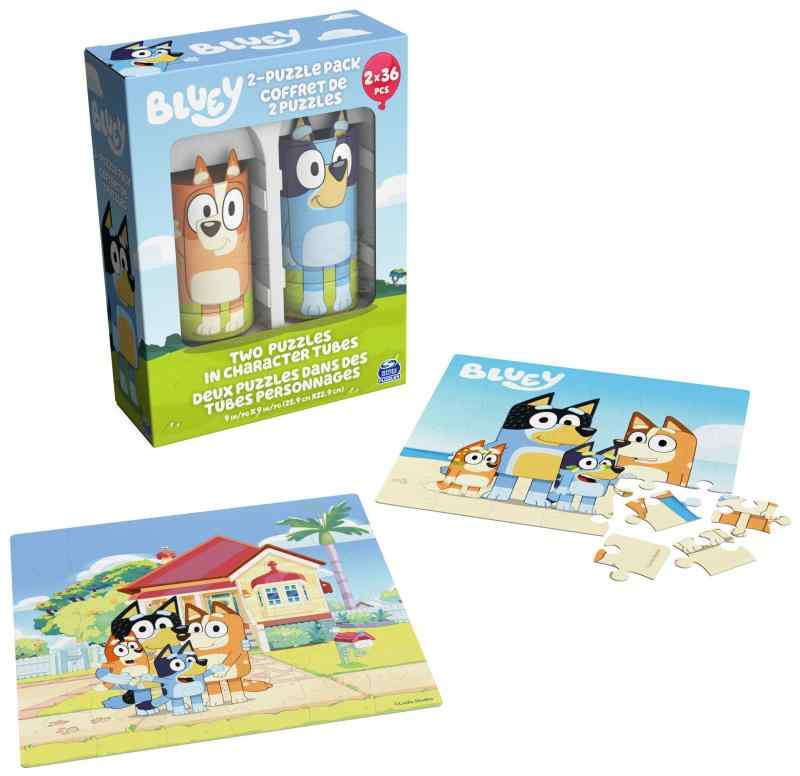 Spin Master Games Blueyパズル 2パック 36ピース キッズパズル Bluey Toys 幼稚園パズル 対象年齢3歳以上
