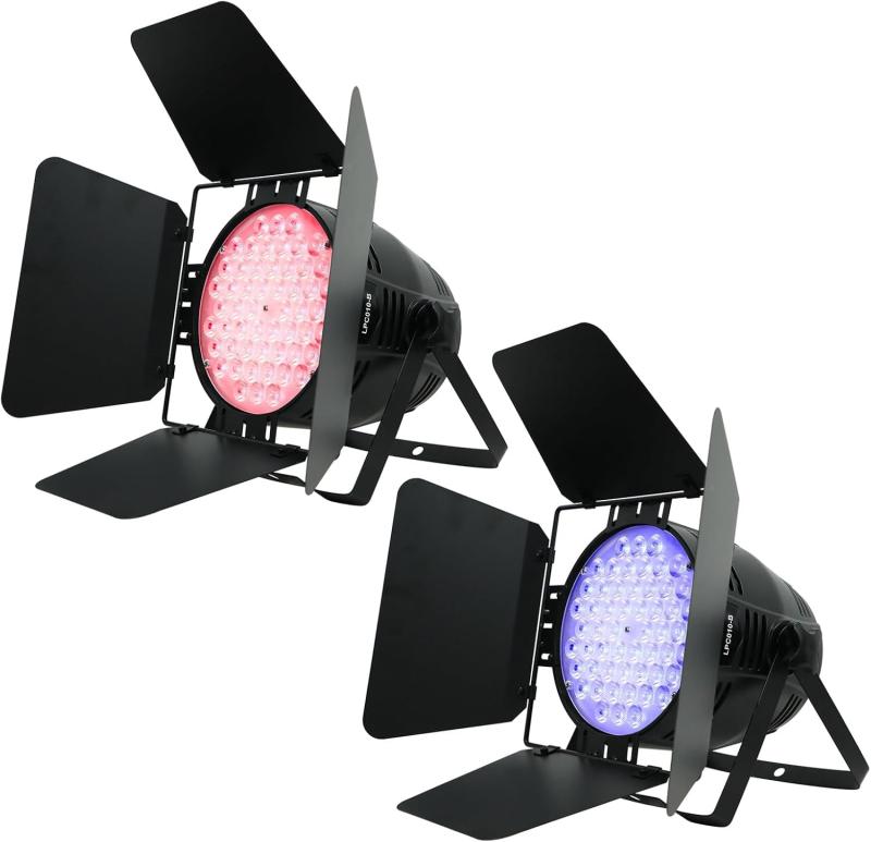 BETOPPER 高座点火装置遮光板付き添い人,54x4W 4 インチ 1 RGBW LED一こま点火装置 CRI/RA\u0026gt;90映画化録画超高明快さ5000Lm斑点模様調光ディスコライトパーdj カラオケ寄りあい, DMX512 4/8CH 専門職作り付ける 高明快さ 音吐