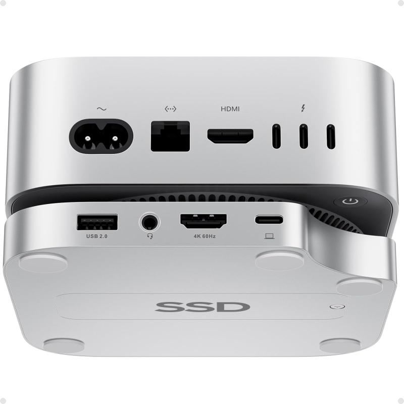 PULWTOP 9 インチ 1 USB C こしき Mac Mini M4/ M4 Pro 2024用 縛ステイション up to 4肺結核 電気容量取りひろげる 佩び物 M.2 SSD拡張スロット付, 1 x HDMI 4K 60サイクル, 3 x USB-A 2