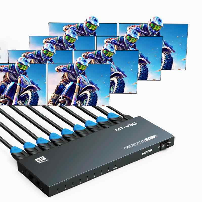 MT-VIKI HDMI分かちあう器 4K@60サイクル、HDMI分かちあう器 1インプット 8最終生産物、RGB 4:4:4、HDMI2.0b、HDCP2.2、18Gbps、なおなお書き4 Fire Stick 高品位テレビ用盛りだくさんUHD分かちあう器