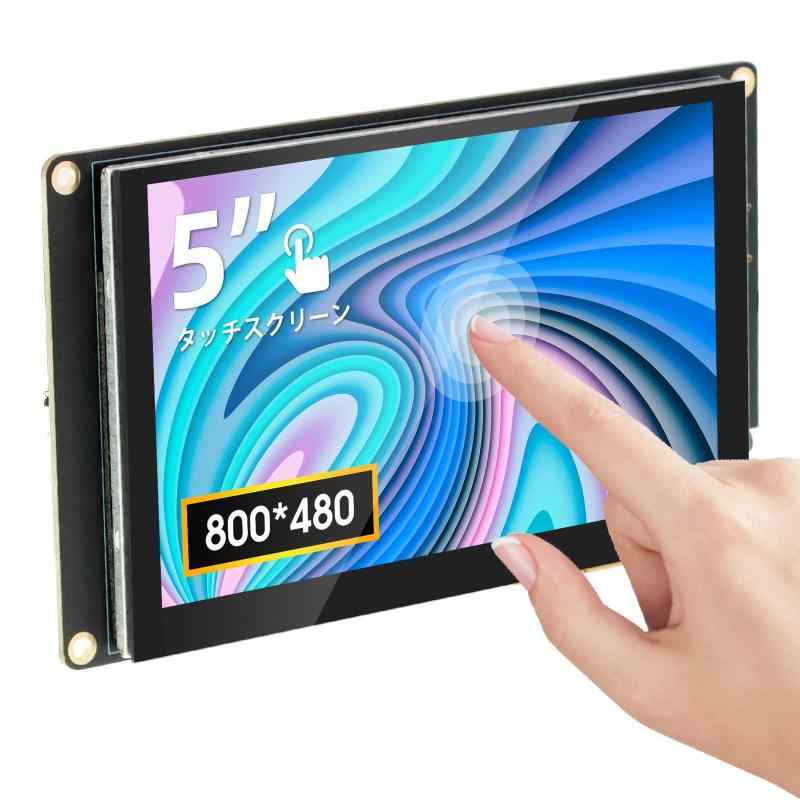 ELECROW 5インチ ミニタッチスクリーンモニター IPS静電容量式 5点マルチタッチ対応 800×480 HD液晶ディスプレイ Raspberry Pi 5/4/4B/3B+/3B/B+ PC・ノートPC対応 ドライバ不要