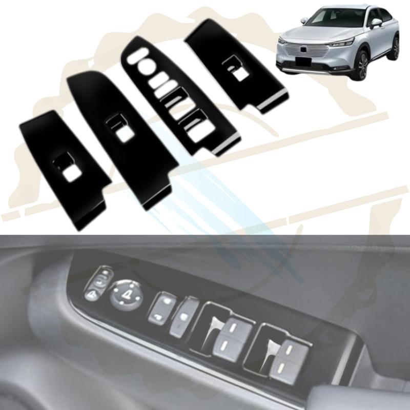 DodoxDIY 適用新型 ヴェゼル RV系 rv3 rv4 rv5 rv6 パーツ アクセサリー ドアウィンドウスイッチパネル カー内装用品 ピアノブラック