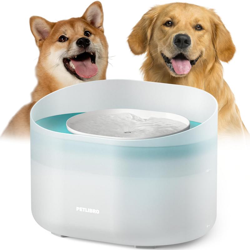 PETLIBRO 犬用 自動小銃水器 8L（約2.1gal） 宇宙カプセル型 ウォーターファウンテン｜中型犬・大型犬相応う 水機｜防はね・こぼれにくい｜5層濾す水漉し 28dB｜犬猫・多頭飼い用 愛玩動物水