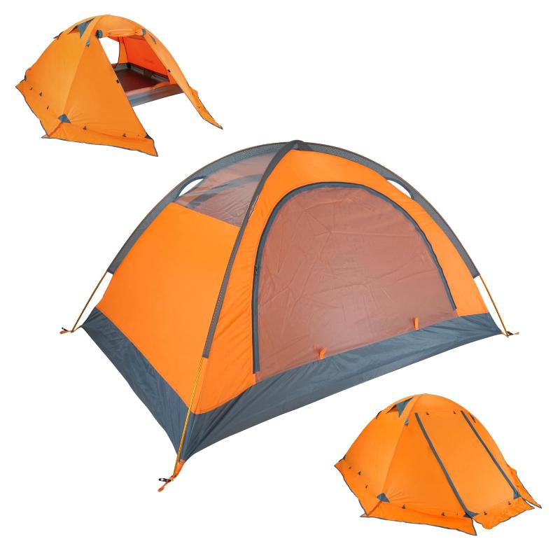 TRIWONDER 2 人用 4 シーズン 山岳テント 軽量 防水 バックパック キャンプ ツーリング 登山 二重層 テント (オレンジ - スカート付)|コストマーケット