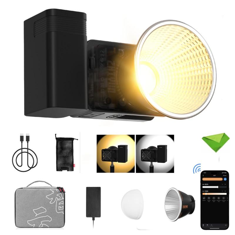 【Zhiyun置き目品】Zhiyun X60 Combo 60W LED 映像媒体点火装置、二色 CCT 2700-6500K CRI?95 TLCI?97、APP 取り締まる活動写真映画化用年代順の継続点火装置、制作室映像媒体点火装置、YouTube、Vlog、ライブ流れなど (