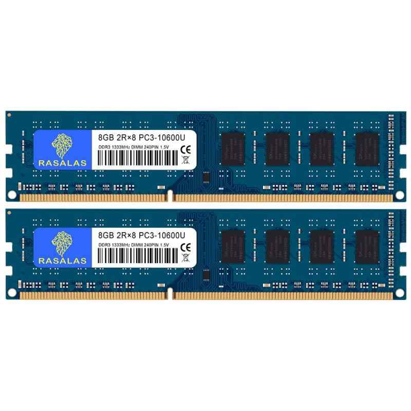 16GB 8GB×2枚 パソコン3-10600U DDR3-1333MHz 事務机とっ始めパソコン用記憶装置 CL9 パソコン3 10600 DIMM 240Pin Non-ECC 16GB 一揃いの道具