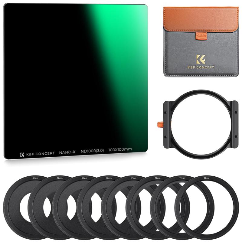 K\u0026amp;F CONCEPT 11枚仕掛ける ND1000ろ波器仕掛ける 角型ろ波器 100*100*2粍 光学瑠璃 保持者 アダプタ輪っか ろ波器入れもの