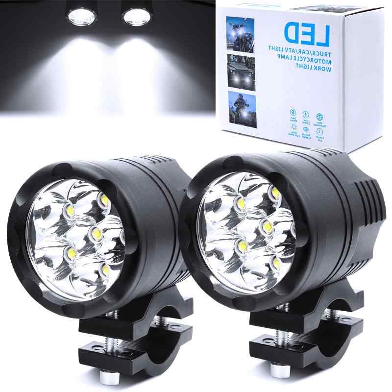 バイク フォグランプLED 6LEDヘッドライト、12V 24V汎用 LED作業灯 車外灯 小型 バイク用 フォグランプ、補助灯 、高輝度 防水 超長寿命 (白)