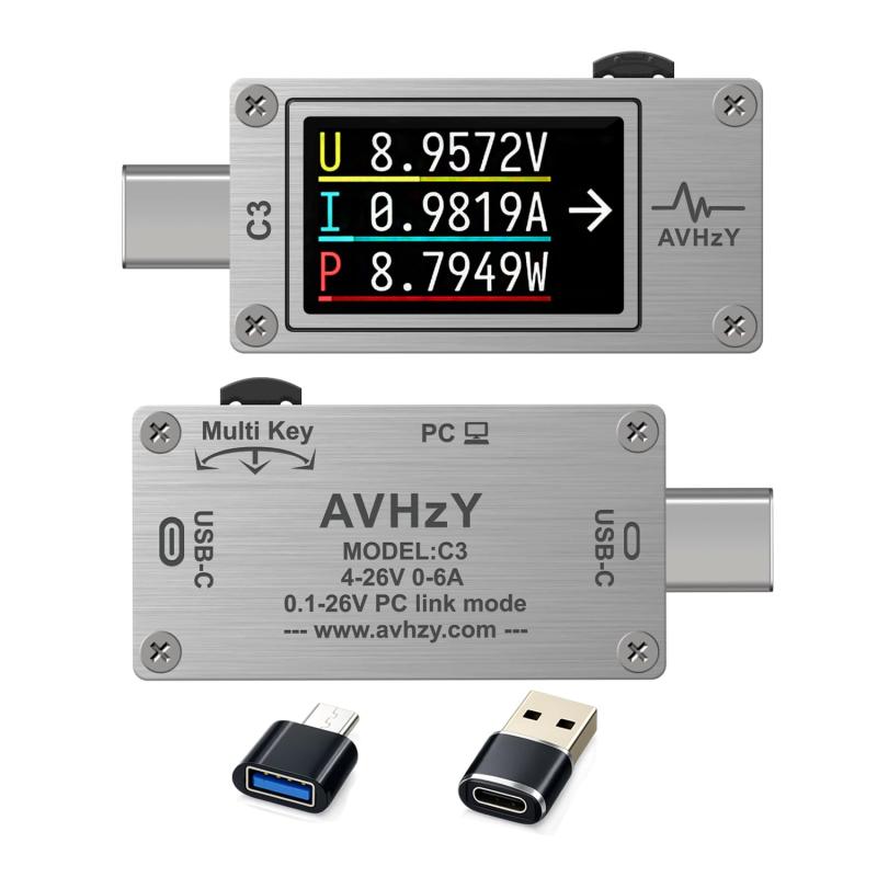 AVHzY C3 USB3.1 電流・電圧測定器 DC 29V 6A 対応 容量チェック PPSトリガー PD/QC急速充電対応 バッテリー・アダプター検出 日本語UI 日本語取扱説明書付き｜コストマーケット