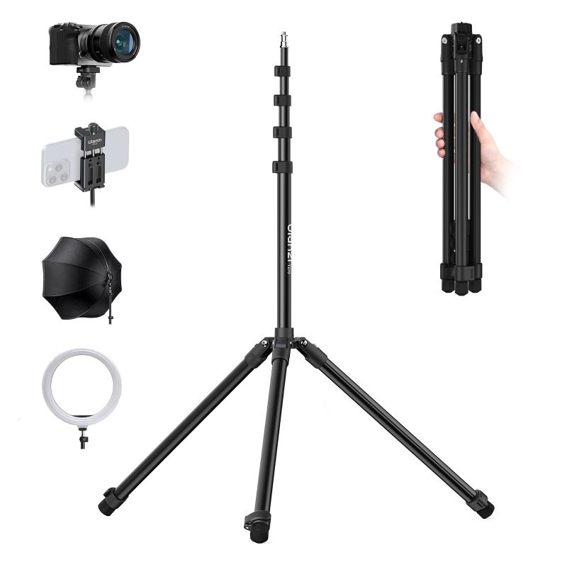 Ulanzi T270 撮影用 ライトスタンド 2.7m カメラ三脚 撮影用スタンド アルミニウム製 軽量 逆向き折り畳み 55-270cm 5段伸縮 1/4ネジ搭載 持ち運び便利 ストロボスタンド リングライト ビデオライト｜コストマーケット